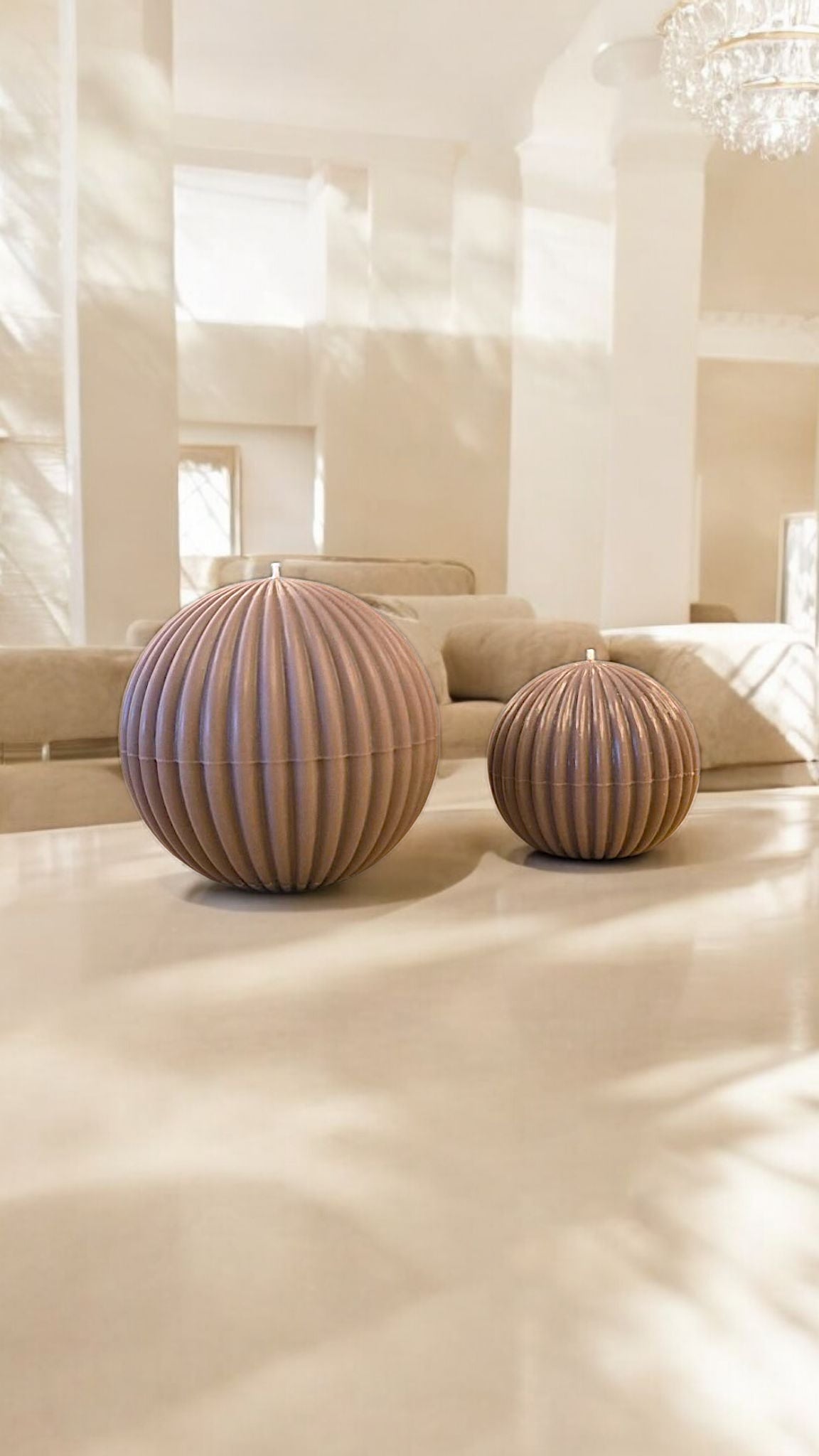 Stripped ball candles